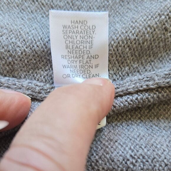 J.Jill Pure Jill Womens Medium Petite Gray One Button Cardigan Sweater Pockets - Picture 9 of 9